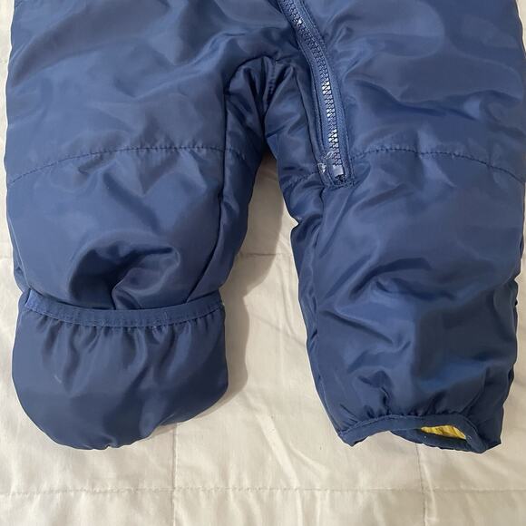 Baby Xtreme Snowsuit Size 9-12 Months Blue Yellow Fleece Lined Full Zip Infant - Picture 5 of 8